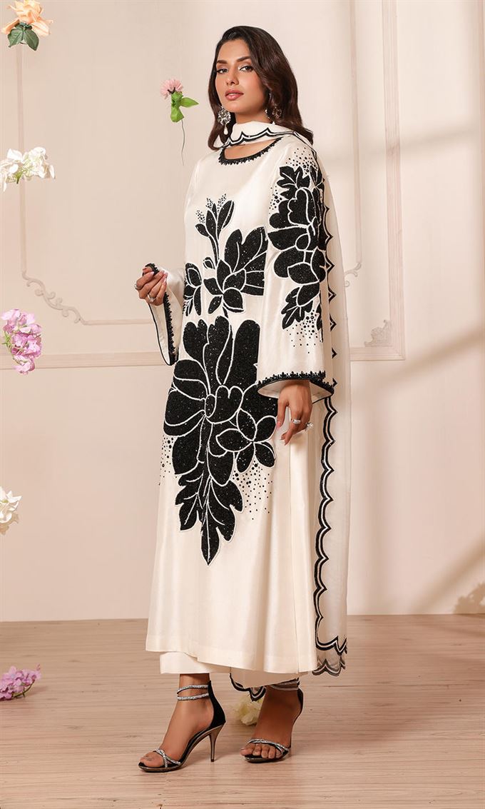 NOMI ANSARI EMBROIDERED SILK