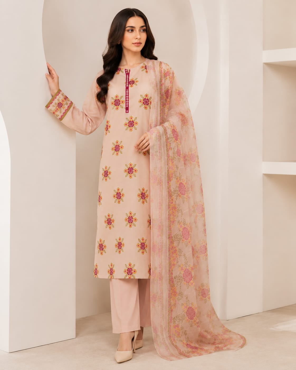 Elegant Embroidered 3-Piece Suit