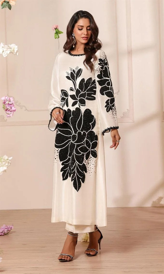 NOMI ANSARI EMBROIDERED SILK