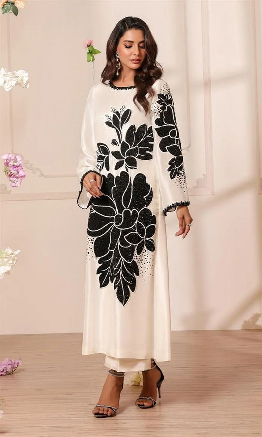 NOMI ANSARI EMBROIDERED SILK