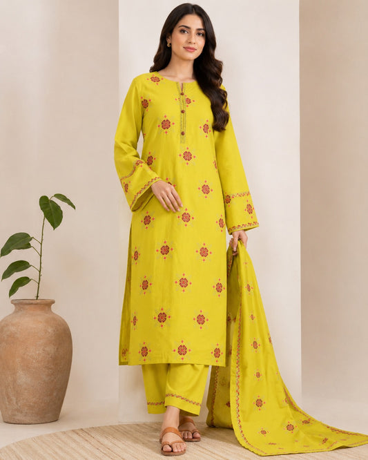 Elegant Embroidered 3-Piece Suit